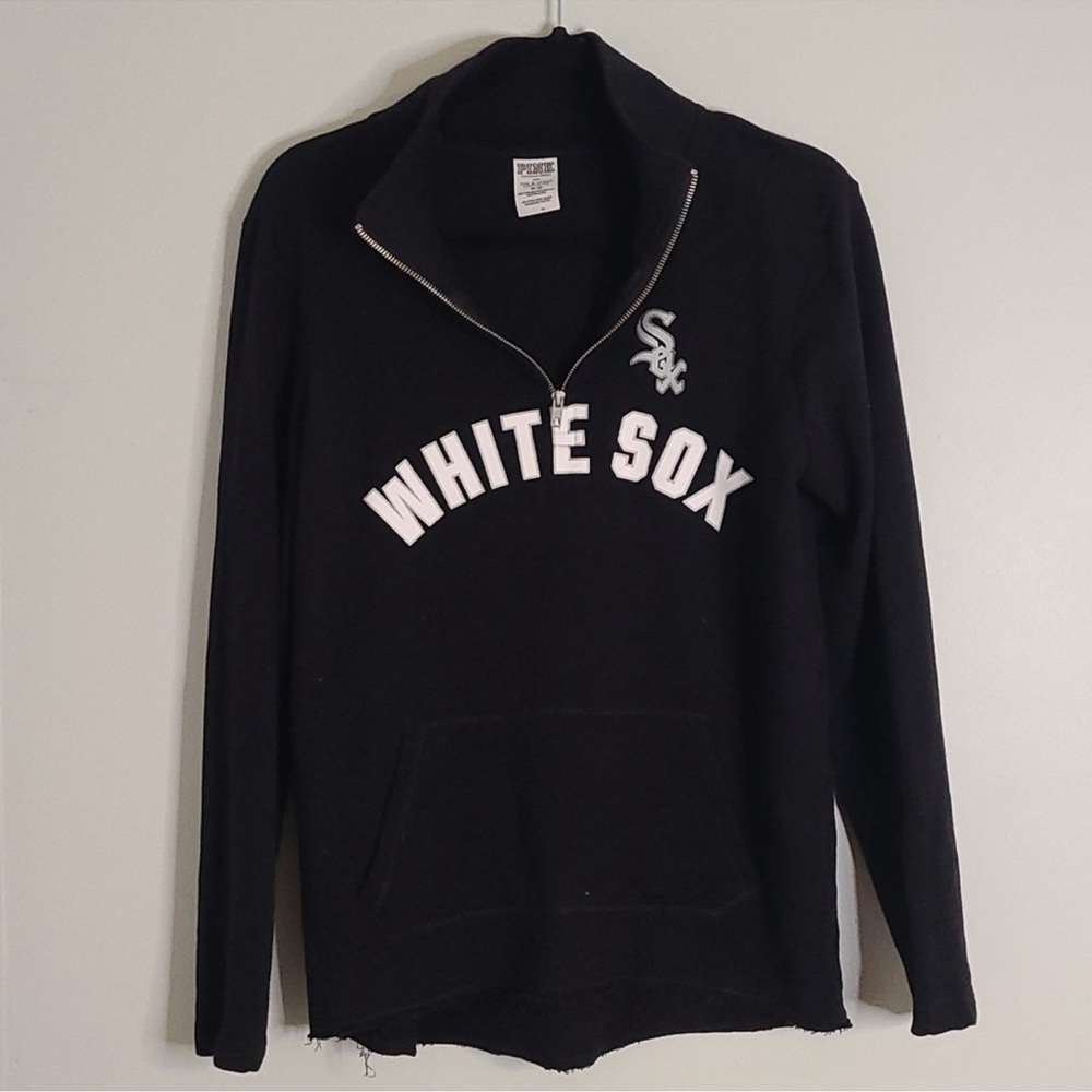Victoria's Secret PINK black and white White Sox sweat shirt size medium